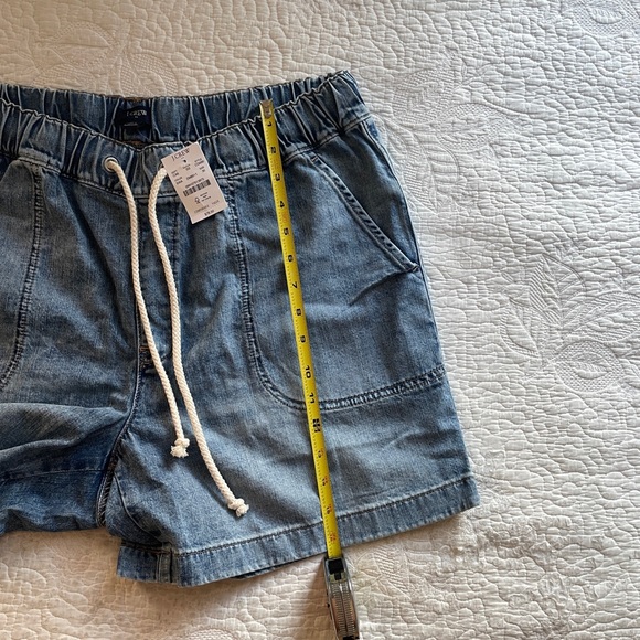 NWT J Crew Factory Relaxed Denim Drawstring Shorts - Picture 7 of 8